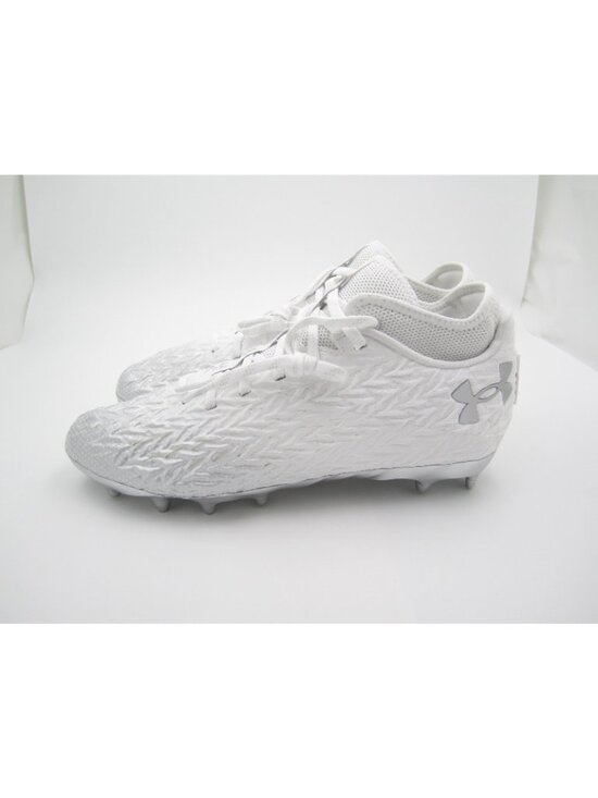 Under Armour Spotlight Clone 4.0 MC Football Cleats Men\'s 9.5 White Silver (F11)
